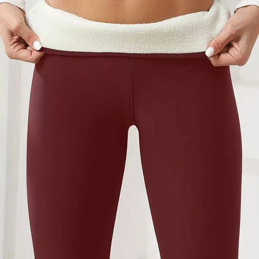 Fleece-lined leggings Red - legiver